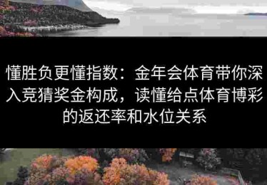 懂胜负更懂指数：金年会体育带你深入竞猜奖金构成，读懂给点体育博彩的返还率和水位关系